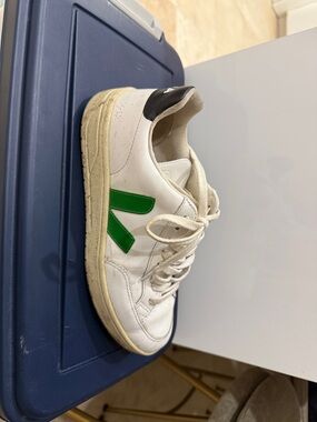 Veja White Sneaker with Black Heel Patch